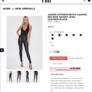YMI faux leather jeans